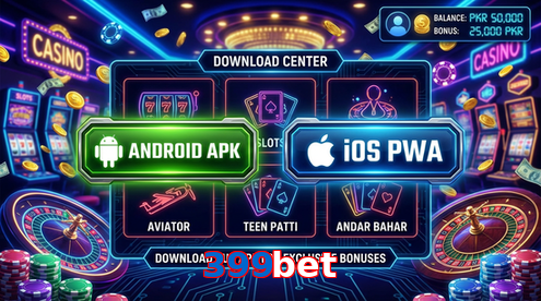 Main screen of 399Bet download page for PK players